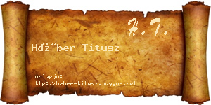 Héber Titusz névjegykártya